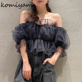 Slash Neck Shirts Blouses Feminino sexy Off Shoulder Blusas Mujer Aesthetic Shirt Tops Spring Summer Clothes Women-Outfit