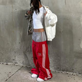 Fongt Two-Headed Trousers Waist Two Trousers Dark Gothic Embroidery Pattern Trousers Trousers Tide Couple
