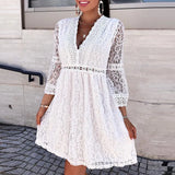 Women Lace Hollow Out Shirt
