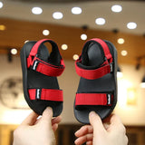New Canvas Sandals Boys Girls Sandals Solid Color Soft Soled Anti-Slip Children Kids Shoes Summer Beach