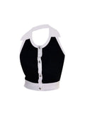 Women 2023 Autumn Hollow Out Knitted Sweaters+ Sexy Suspenders 2 Piece Suit Korean Short Chic Wild Casual Fashion Pullovers