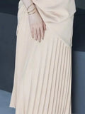 Women Pleated Temperament Dress Sleeveless Pile Collar Solid Asymmetrical 2024 Summer Lady Wedding Party Dresses TH808-Outfit