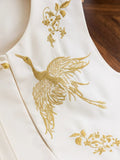 Chinese Style Guofeng Heavy Industry Golden Line Phoenix Embroidered Silk Vest Women's 2024 Spring Tassel Vest Horse Clip-Outfit