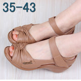 Woman Leather Shoes Soft Outsole Open Toe Sandals Casual Wedges Women Shoes 2022 New Fashion Women