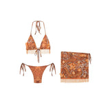Fongt Women's Dress 2025 New Summer Beach Resort Bikinis Half Dress Suit