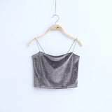 Fongt 2024 Winter Burst Velvet Short Rubber Band Sling A Word Collar Vest Woman-Outfit