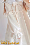Blends Coats Women Baggy Kawaii Clothes Girlish Multi Bow Designer Beige Temper Preppy Stylish Куртка Зимняя