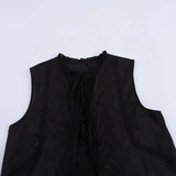 Fongt Spring New Bow Trim With Sleeveless Embroidered Top 7521013