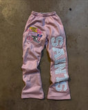 Fongt Popular SAINTS Series Printed Young Casual Broad Leg Trousers Hot