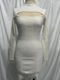 Fongt Knitted Dress 2023 Autumn And Winter New Hollow Sexy Tight Short Sweater