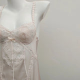 Fongt Lace Sexy Pajamas Women Spring And Autumn 2025 New Summer Pure Wind Ice Ribbon Breast Pad Sling Skirt
