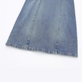 Spring Style Neckline Slimming Mini Denim Dress 3607080-Outfit