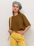 Fongt Hot Summer T-Shirt Women's Pure Cotton 16-Color Basic Loose Top Ins Soft T-Shirt