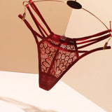 Fongt Crown Lace Thong Female Sense Fine Strips One-Line Transparent Hot Low-Rise Summer Trousers