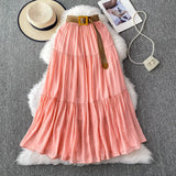 Fongt Half-Dress Women's Dress 2025 Summer Small In The Long Leisure High-Rise Display Thin Pendulum Ponve Egg