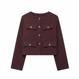 Fongt Women's Autumn And Winter Fashion New 15 Color Jacket Small Scent Style Short Suit Jacket