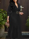 Fongt Women's 2025 New Fashion Collar Long-Sleeved High-Waisted African Dress
