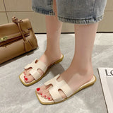 Fongt Xiangfeng Slippers Women's New Summer 2024 Summer Wears Low Heel With Skirt Temperament Women's