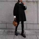 Fongt Lazy Commuting Top 2025 Autumn New Bumpy Straight Barrel Loose Thin Long Coat Woman