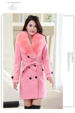 Fongt Autumn And Winter Large-Size Hairy Women's Coat Double Buckle Ebay Big Coat Collar