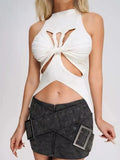 Fongt Waistcoat Women 2025 Spring New Hollow Kinesith Sling Sling Vest