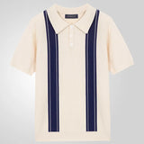 Fongt Men's Summer New Striped Knits Short Sleeve Business Polo Shirts Men's