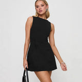 Fongt Spring And Summer New Sleeveless Dress Solid Color Collar Temperament Body-Clad Hip Dress
