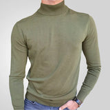 Fongt Men's Spring And Autumn Thin High-Necked Knitted T-Shirt Long-Sleeved Slim Sweater