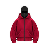 Fongt And Winter Personality Double Hat Design Hoodie Zipper Open Shirt Casual Coat Y2K
