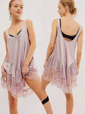 Burst Spring Dress New Mini Dress Lace Splicing Color Cloves Short Dress