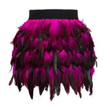 Costume Jazz Dance Luxury Peacock Feather Skirt Stage Dress Irregular Skirt-Outfit