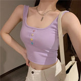 New Simple Net Red Slings Short-Term Bumcloan Solid Color Repair Knitting Outer Wear Vest Top Woman