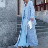 Fongt Autumn And Winter New Solid Color Lazy Wind Senior Sense Temperament Sweater Long Coat-Outfit