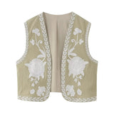 Fongt Embroidered Open Tao 2025 Vest National Style Summer Multi-Color Vest Women's Clothing