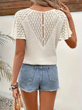 Fongt New Women's V-Letter Lace Temperament Commuter Loose Leisure Knitwear
