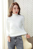 Turtleneck Sweater Women Big Size 4XL Imitation Mink Lined Pullover Thicken Warm Knit Tops Soft Slim Knitwear Jumper