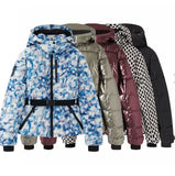 Fongt Women's Clothing Explosion With Belt Long-Sleeved Ski Cotton Jacket Jacket