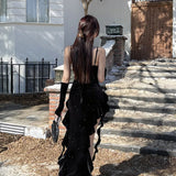Christmas Shanshan Velvet Ribbon Dress + Cuff Minority Design Sensitive Skirt-Outfit