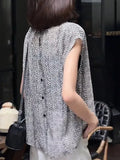 Fongt Summer New Korean Version Of Loose Thin Flying Sleeve Temperament Blouse Retro Fashion Three-Dimensional Cut Half-Sleeved