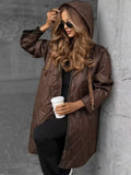 Fongt Women's Winter Rope Leisure Quilt Hooded Coat