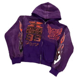 Fongt Street H-Hang Hop Stars Girl Print Black Zipper Hoodie Women Y2k Harajuku Jacket