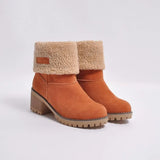Boots Women Fur Warm Snow Boots Ladies Warm Wool Booties Ankle Boot Comfortable Shoes Casual Female Mid Calf