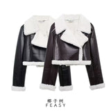 Fongt Women's ZA Explosion New Street Fashion Lamb Woolen Jacket Jacket
