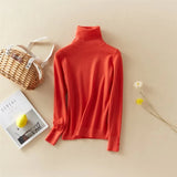 New-Coming Winter Tops Solid Button Turn-down Collar Pullovers Female Thick Turtleneck Knitted High Street Women