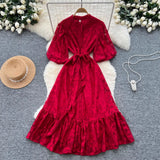 Fongt Thoracic Striped Knitted Dress Elastic Slimming Temperament High-End Ass Skirt