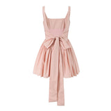 New Irregular Bow Tie Waist Dress In Autumn-Outfit
