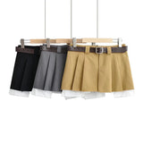 Fongt New Babes Work Dress Short Skirt Fashion Academy Hairy 100-Folded Skirt Sexy A-Shaped Skirt