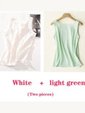 Women's Blouses Cotton and Linen Sleeveless Tops Shirt Female O Neck Summer Solid Green Tunic Blouse Basic