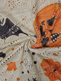 Fongt Summer And Autumn Four-Four Words Collared Linguum Bat Pumpkin Bat Halloween Print Long-Sleeved Lady Leisure