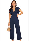 Fongt Women's Lotus Leaf Edge Design Temperament Jumpsuit